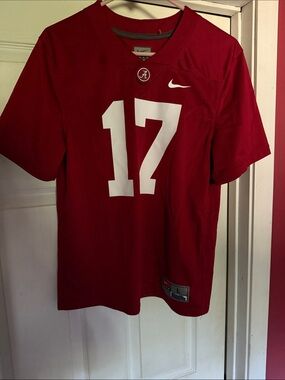 Nike Crimson Red Football Jersey with White #17
